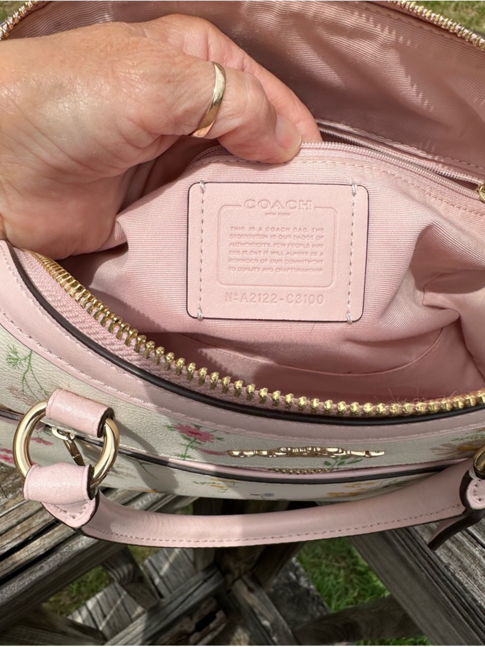 Coach Rowen Floral Satchel Handbag - Picture 8 of 8